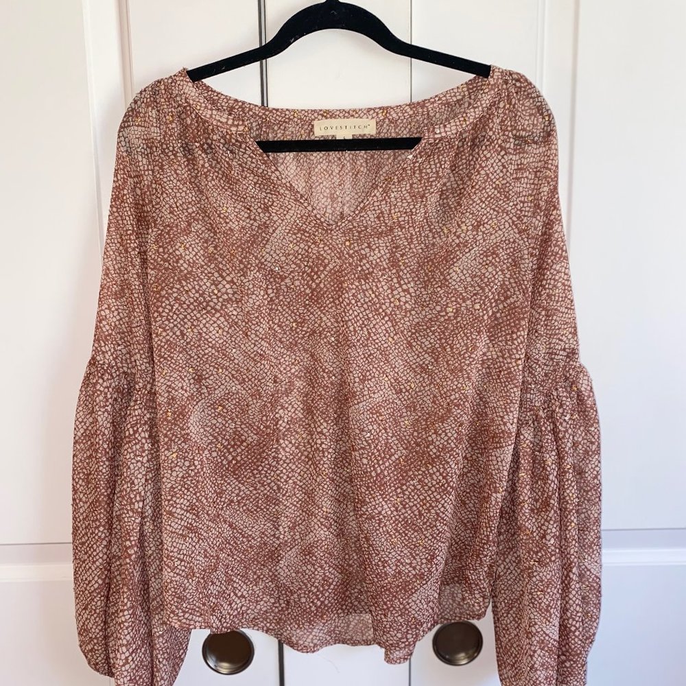 Lovestitch Small Blouse Dusty Rose w/ Gold Accents